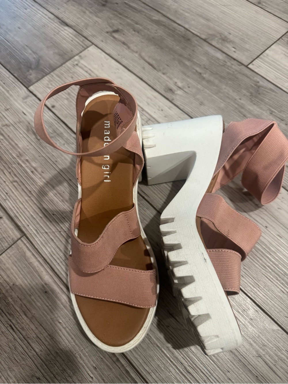 Madden Girl Dusty Pink Platform Wrap Sandals